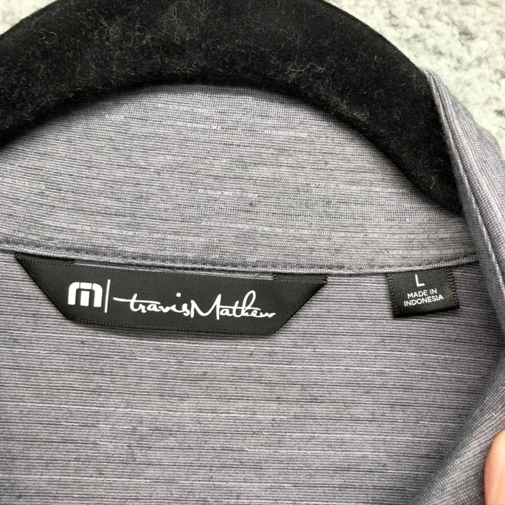 Travis‎ Mathew 1/4 Zip Pullover Mens Large Gray Activewear Golf Preppy Office